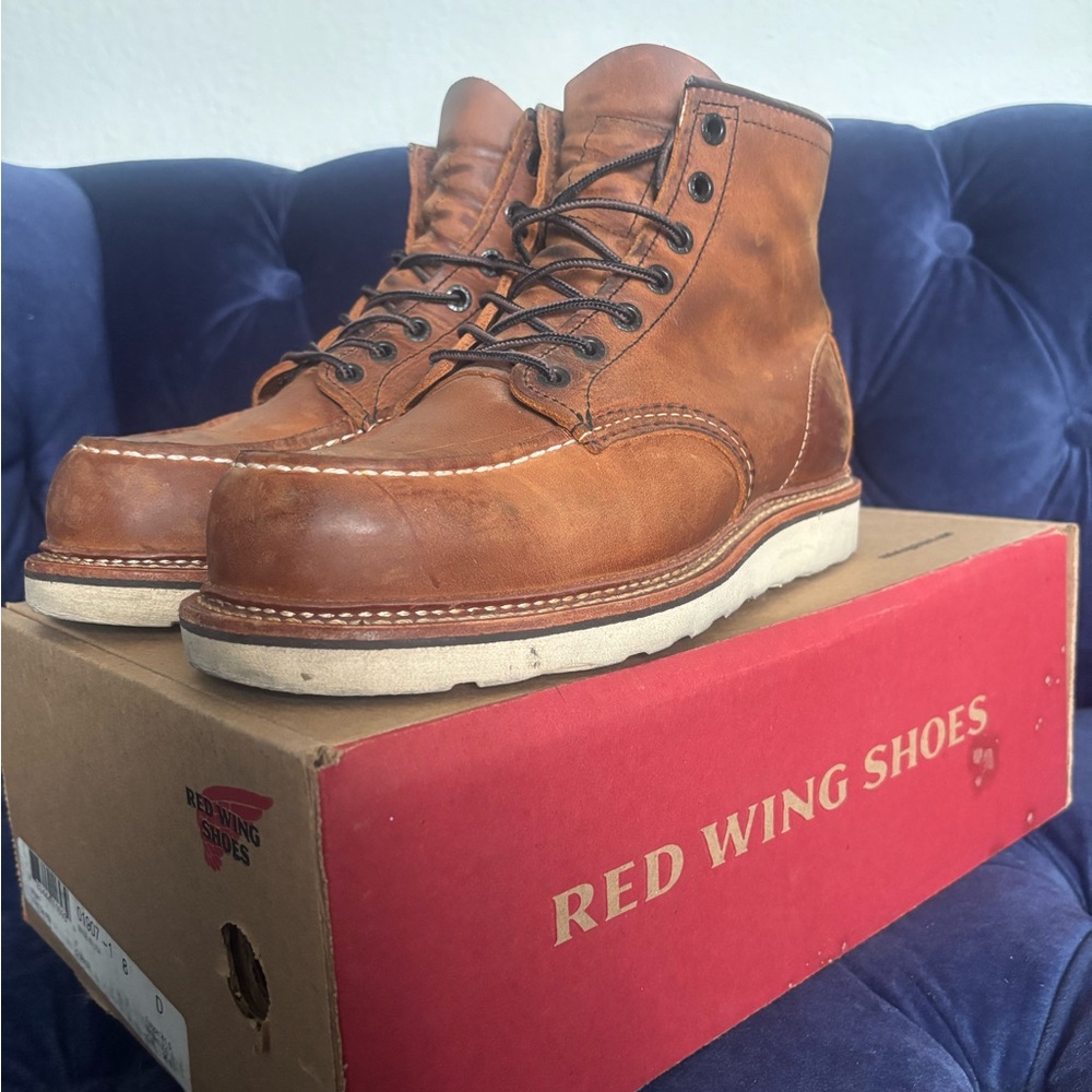 Red Wing Shoes Boots Leather Moc Toe Boots/Copper Rough & Tough